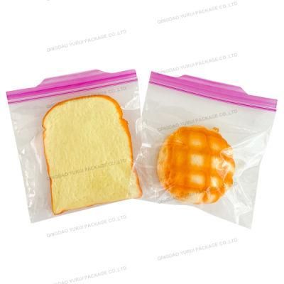 Food Standard Sandwich Freezer Reusable Zipper Ziplock Food Storage Bags with Easy Open Tab in Color Box