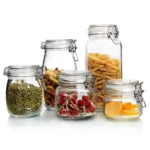 Economy Wholesale 150ml 8oz 16oz Wide Mouth Food Storage Mason Glass Jar with Clip Lid