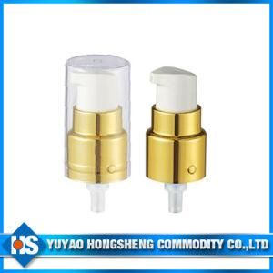 Gold Plastic Cream Pump with Cap