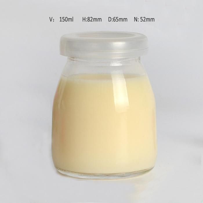 150ml Glass Pudding Yogurt Jar with Plastic Cap
