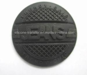 6mm Thickness Button Shaped 3D Silicone Label for Jeans Kb-0189
