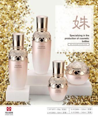 Luxury Glass Spray Lotion Containers 55g 50ml 120ml 140ml Skincare Packaging Cosmetic Bottles and Glass Jars Sets