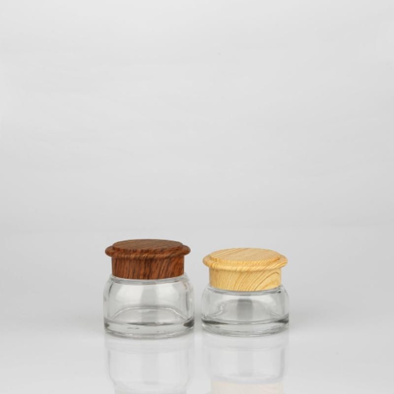Nature Friendly Bamboo Cosmetic 30g 50g 40ml 100ml 120ml Skincare Glass Custom Jars and Bottles Set Face Cream Body Butter Jar