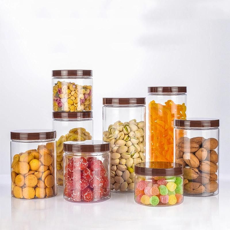 Pet Plastic Jar Food Packaging Jars, Transparent Sealed Flower Tea Dried Fruit Baby Food Cap Jar