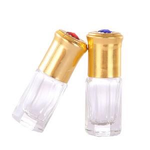 3ml and 6ml Mini Roll on Bottles Octagonal Shape with Golden Cap