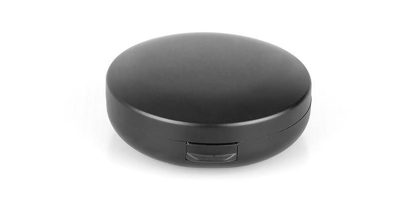 59mm Pan Elegant Black Matt Compact Powder Case with a Mirror Face Powder Packaging Black Makeup Compact Case with 2 Tiers