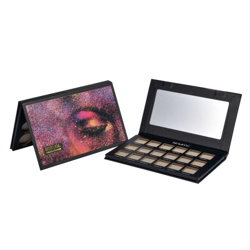 Factory Cusmized Cosmetic Grey Cardboard 8 Color with UV Spot Eye Shadow Palette