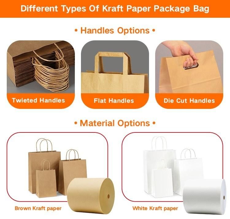 Custom Logo Printed Flat Bottom Brown Kraft Paper Sos Bag