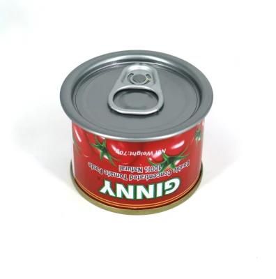 Manufacturer Food Grade Tomato Tin Can with Metal Hand Pull Lid