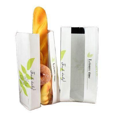 Paper Bread Loaf Bag Kraft Food Packaging Storage Bakery Bag with Front Window