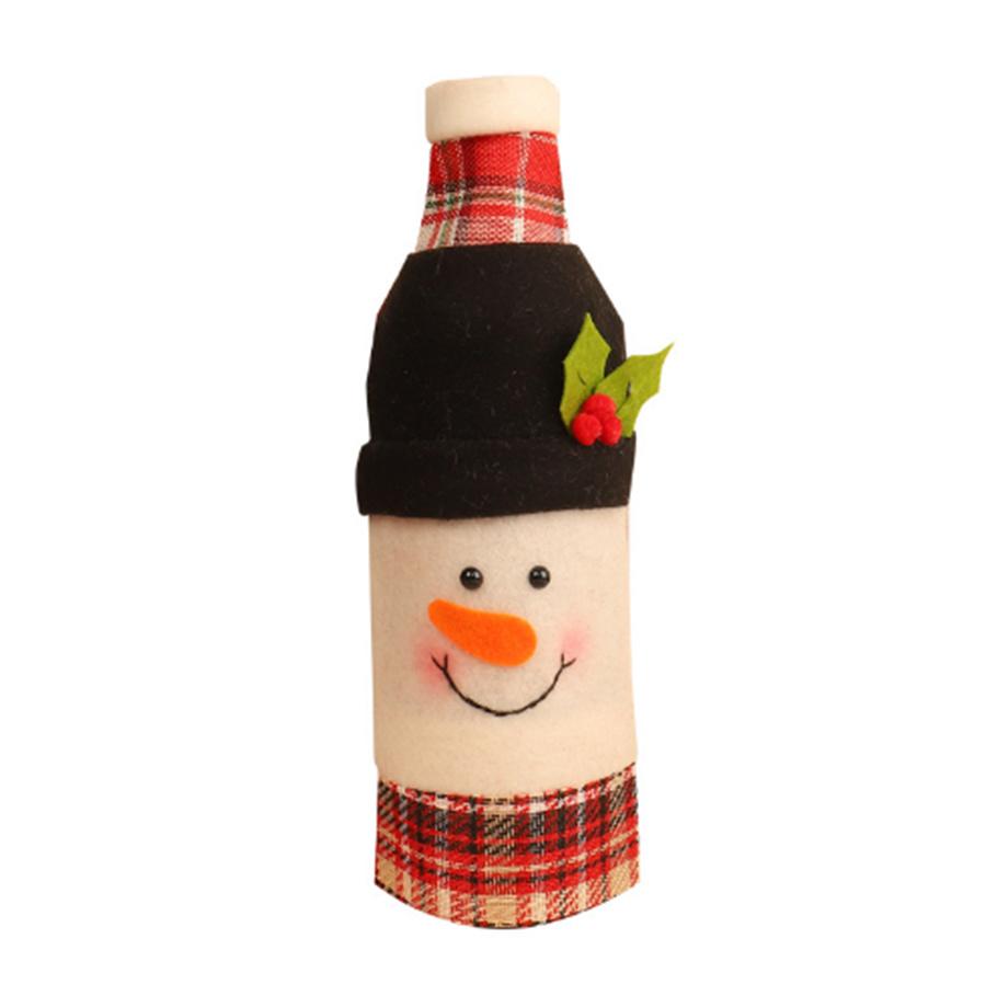Mchristmas Decoration Snowman Santa Claus Elk Style Wine Bottle Cover