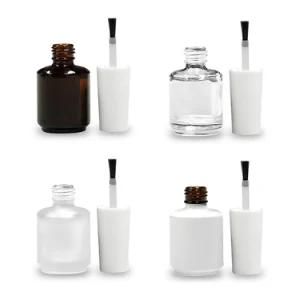 Wholesale 10ml Clear Transparent Square Nail Polish Glass Bottle with Brush
