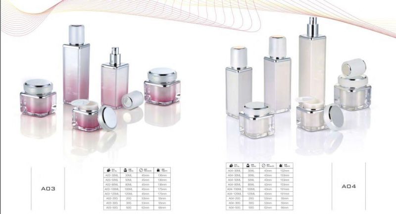 Hot Sale Cosmetic Boottles and Jars Acrylic Cosmetic Packaging Acrylic Cream Jar Have Stock