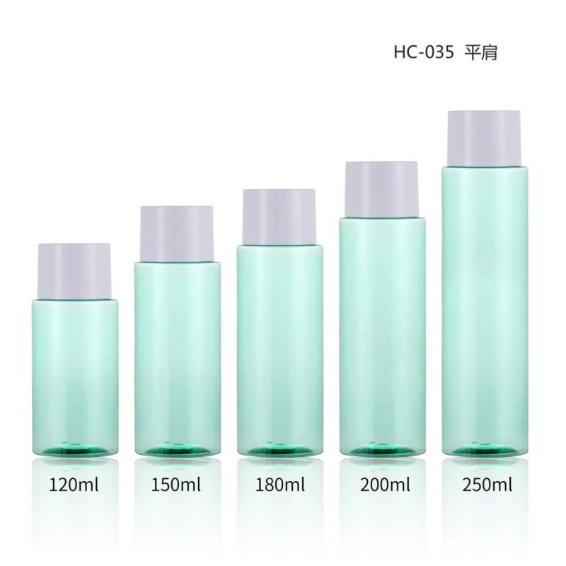 Green Pet Square Bottle 4.23oz 5.29oz 6.35oz 7.05oz 8.81oz 120 150 180 200 250ml Bottle for Caps