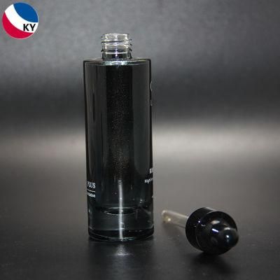 50ml Flat Shoulder Clear Black Glass Dropper Bottle Container