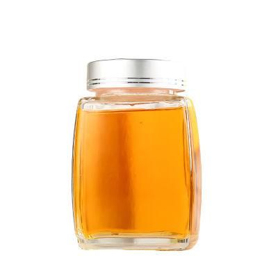 1.5 Oz 2 Oz 4 Oz 6 Oz Honey Storage Hexagon Glass Jar with Metal Lid