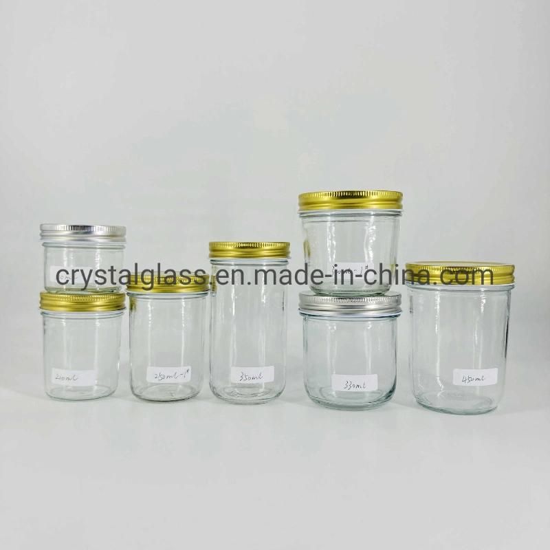 Food Grade Square Honey Glass Jar Jam /Jelly Jar with Screw Metal Lid