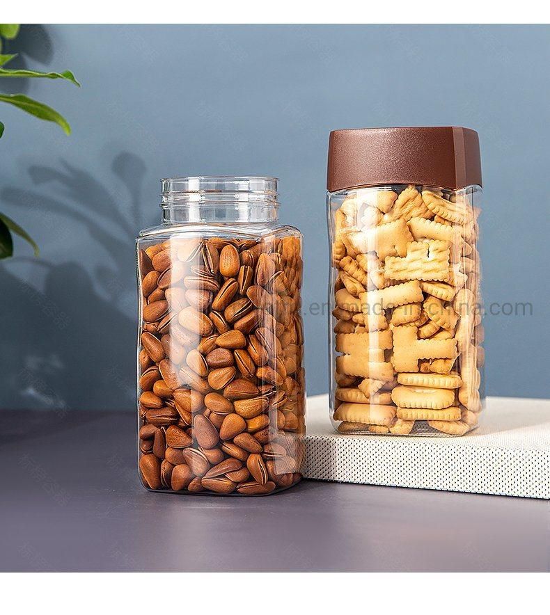 480ml Square Wild Mouth Plastic Bottle for Chocolate Coffee and Tea Packing