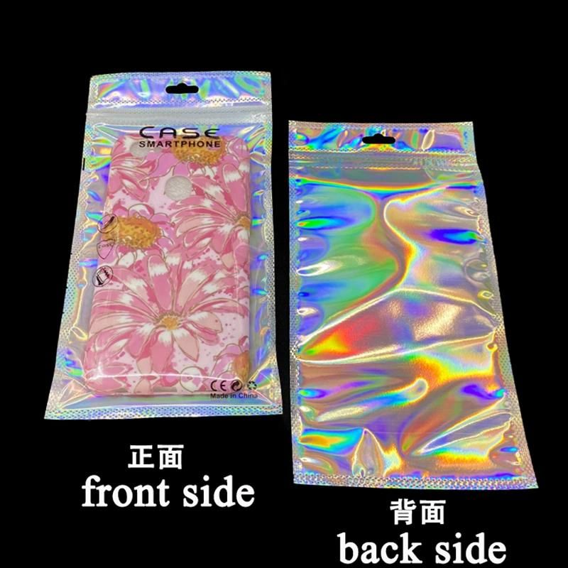 Case Plastic Pouch with Zip Hologram Phone Cover packaging Bags