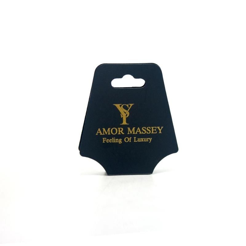 Custom High Quality Black PVC Hot Gold Stamping Jewelry Display Card