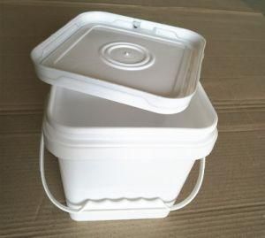 2.7 Gallon 10 Litre Plastic Square Buckets Food Grade Plastic Buckets with Lid and Handle Needed for Compost Business