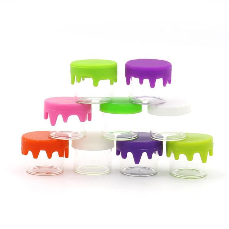 Eco Friendly Safety Storage 5ml Cosmetic Child Proof Glass Jars Concentrate Containers with Silicone Lids