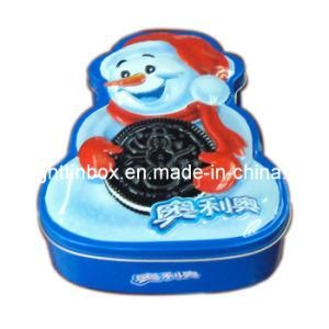 Snowman-Shape Metal Tin Box for Cookies (DL-ST-0006)