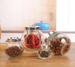 Customizable Multi Capacity Transparent Empty Round Glass Jars for Food Storage Glass Jars in Bulk