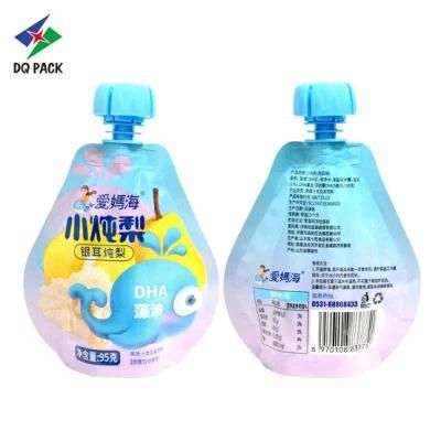 Dq Pack Customized Printing High Quality Specail Shape Beverage Packaging Stand up Pouch with Spout