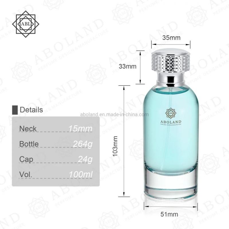 Clear Empty Bottles Cosmetic Packaging Perfume Bottle with Metal Lid
