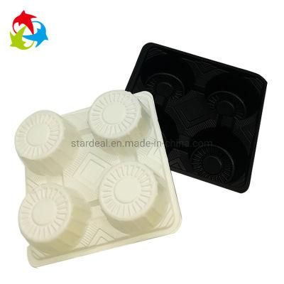 Vacuum Formed Black Take Away Cup Holder Plastic Tray