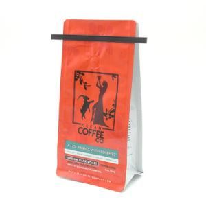 Flat Bottom Plastic Bag for Coffee Packaging with Valve