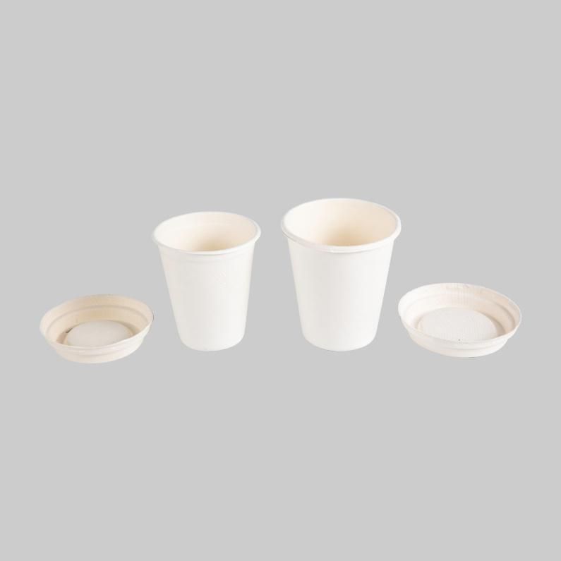 8oz 12oz 16oz Bagasse Sugarcane Compostable Disposable Biodegradable Tableware Cup, Cup Tray