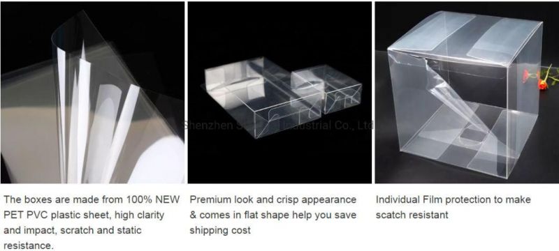 Clear Vinyl Box Folding Plastic Pet PVC Packaging Custom Acetate Clear Hanging Display Boxes