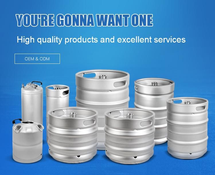 New Design Large Capacity Dispenser Equipment Food Grade Silm Us 20L 30L 60L Baby Kegs 304 Stainless Steel Beer Cask