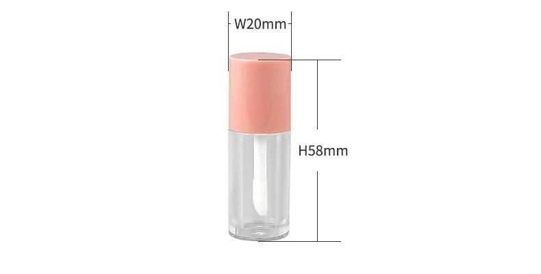 in Stock Novelty 2ml Hot Selling Pink Cosmetic Lipgloss Container with Big Brush Wand Lip Gloss Containers Tube