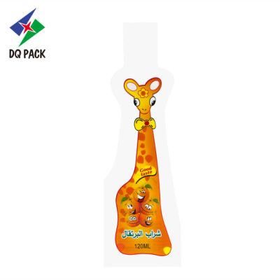 Dq Pack Gravure Printing Bottle Shaped Pouch Injection Fruit Juice Liquid Food Jelly Packing Bags
