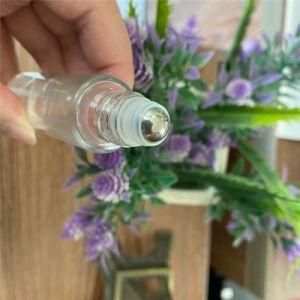 10ml/15ml/20ml/30ml Clear Cosmetic/Essential Oil/Eye Gel Glass Bottle with a Removable Plastic Top and Steel Roller Ball