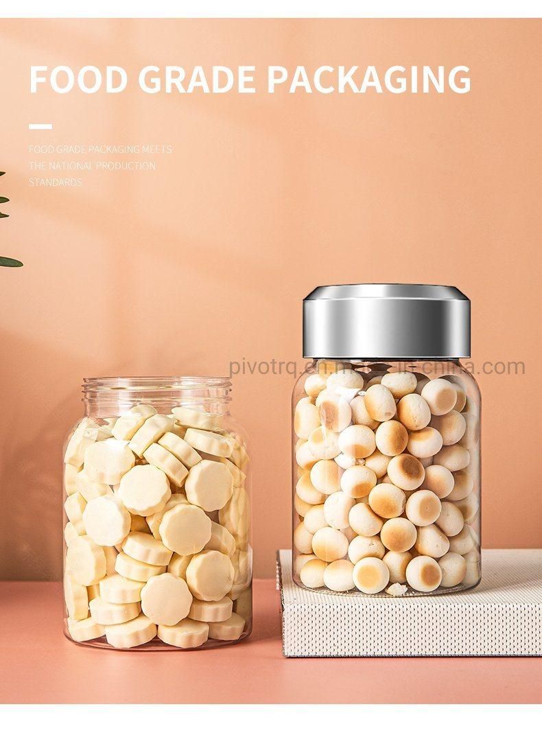429ml 14oz Screw Top Lid Round Clear Jar Food Grade Pet Plastic Food Jar Empty