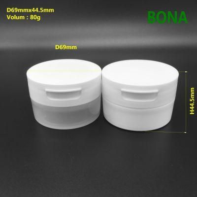 80g Face Cream Plastic Jar with Flip Top Cap