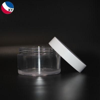 PETG Wide Mouth Clear Plastic Jar with White Cap Cosmetic Container