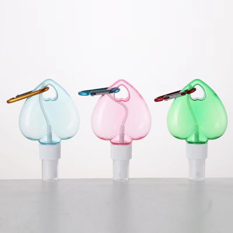 Wholesale 30ml 50ml 60ml Plastic Spray Hook Sanitizer Bottle with Hook Keychain