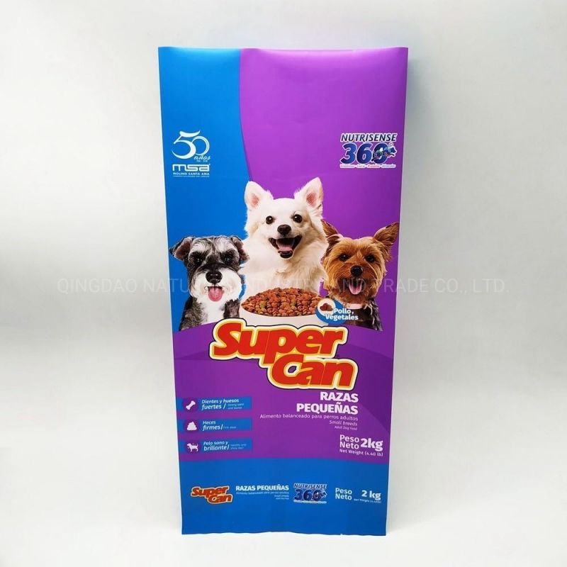 1-10kg Plastic Stand up Flat Bottom Pet Dog Food Packaging Bag