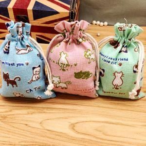 Pure Cotton Linen Bag Small Cup Bag Jewelry Bag Storage Bag Drawstring Pocket Drawstring