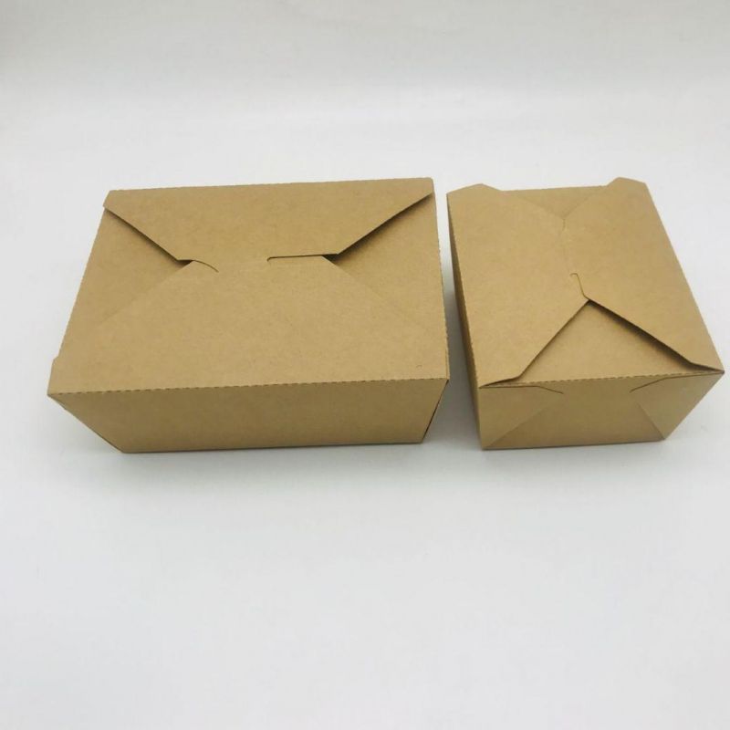 2021 Compostable Disposable Customized Size Kraft Takeout Paper Sushi Box Package