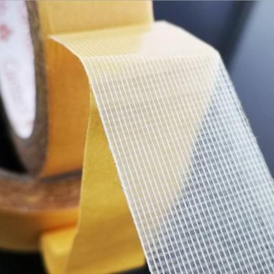 Strong Self Adhesion Hot Melt No Residue Yellow Double Sided Carpet Tape