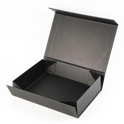 Custom Black White Clothes Shoes Magnetic Closure Foldable Folding Packaging Gift Box with Ribbon