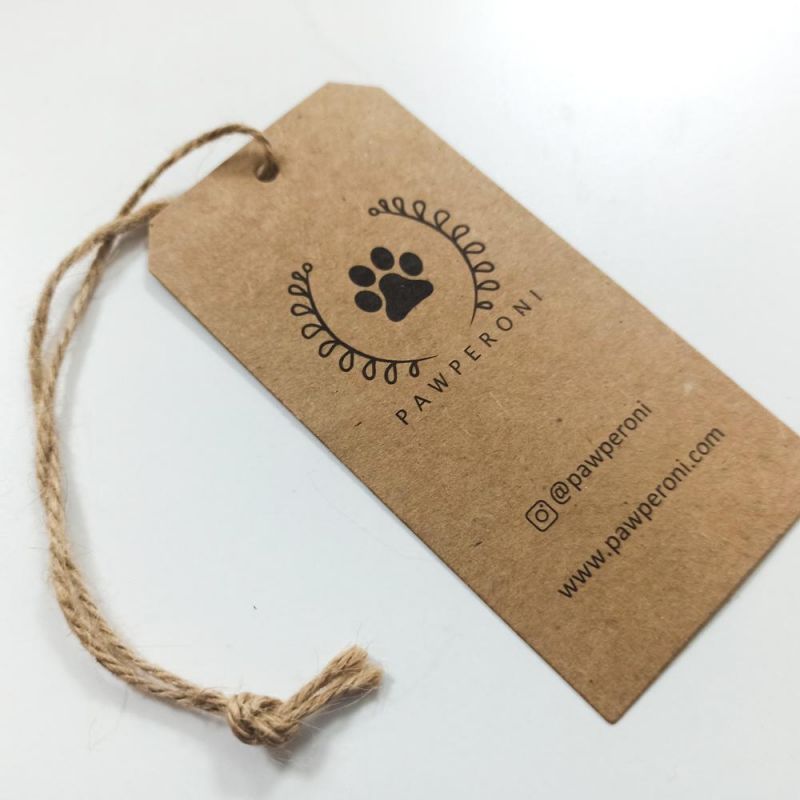 Wholesale Custom Brown Kraft Paper Tag Cardboard Kraft Hang Tags for Clothing