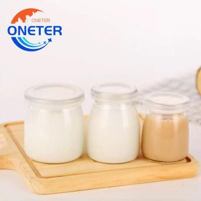 100ml 150ml 200ml High Quality Clear Glass Milk Drnk Yogurt Container Jar Wide Mouth Pudding Bottle with Cork or Plastic Cap