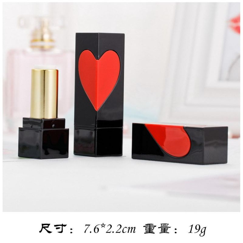 Spot Wholesale High-Grade Lipstick Tube Love Black Square Lipstick Tube